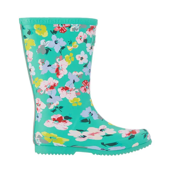 Joules Girls Green Floral Rain Boots