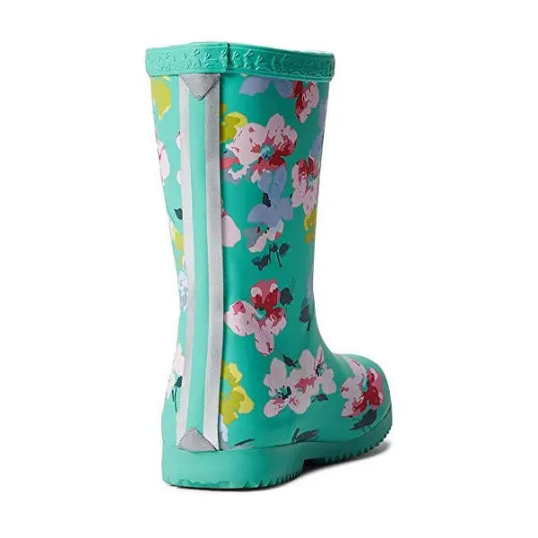 Joules Girls Green Floral Rain Boots