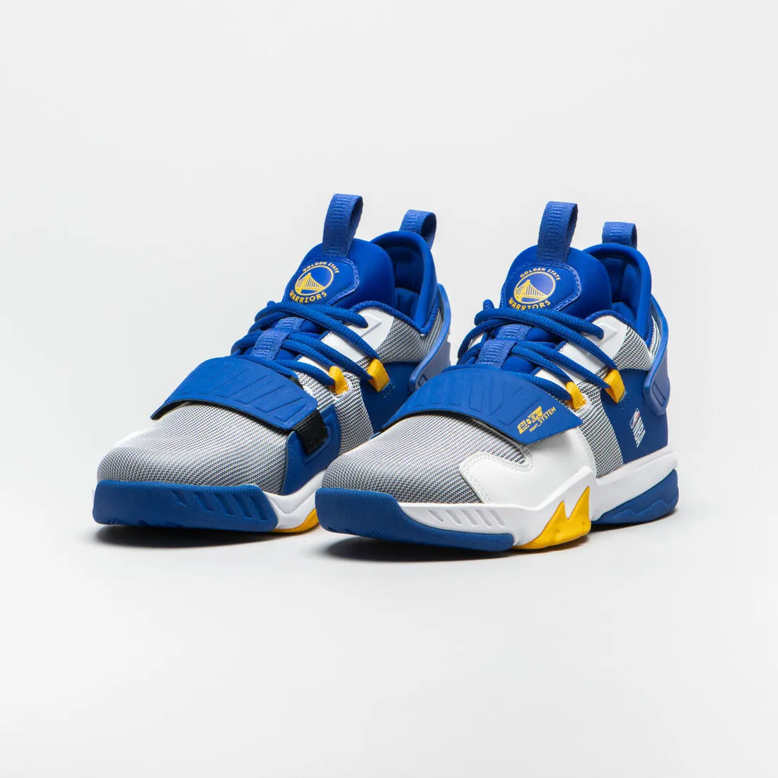 Kids' Intermediate Basketball Shoes SS500M - White/NBA Golden State Warriors