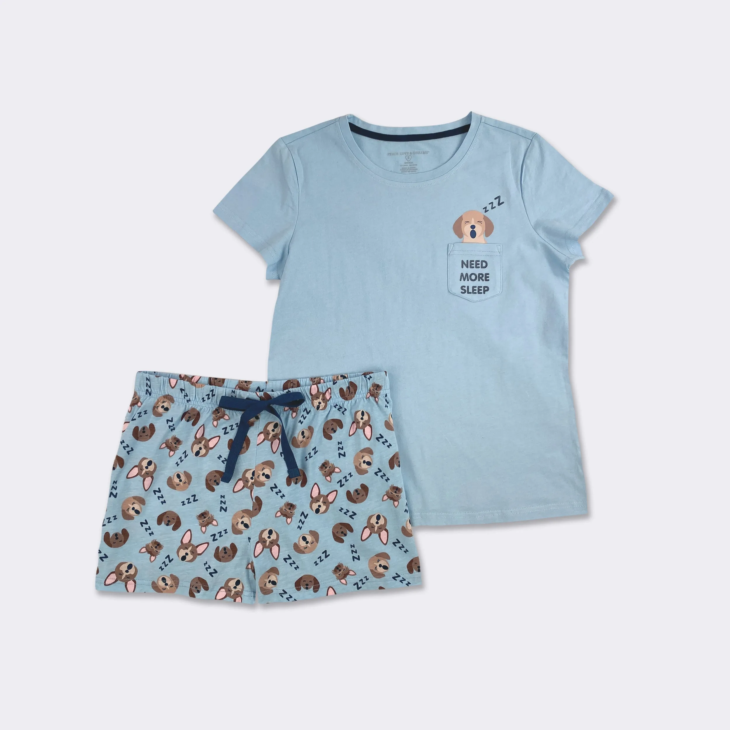 Ladies Short Sleeve Pocket tee and   AOP Boxer 2pcs set