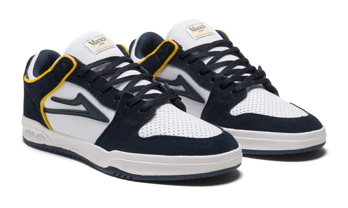 Lakai Telford Low Manch Skate Shoes - Navy/White Suede