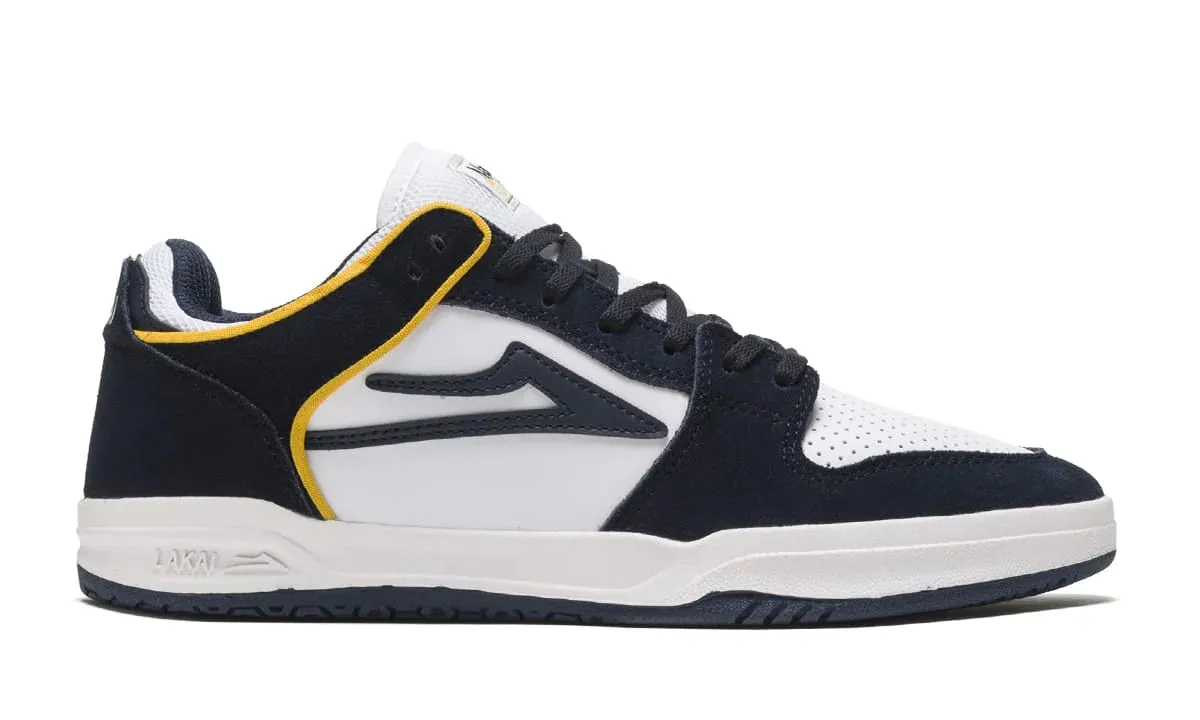 Lakai Telford Low Manch Skate Shoes - Navy/White Suede
