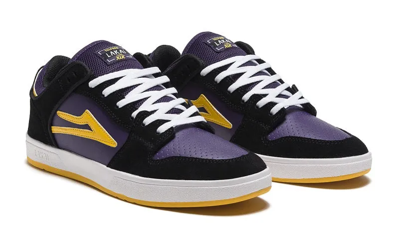 Lakai Telford Low Skate Shoes - Black/Grape Suede