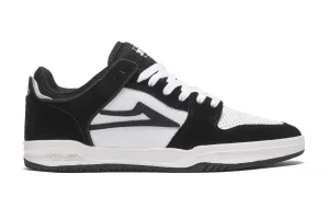 Lakai Telford Low Skate Shoes - Black/White Suede
