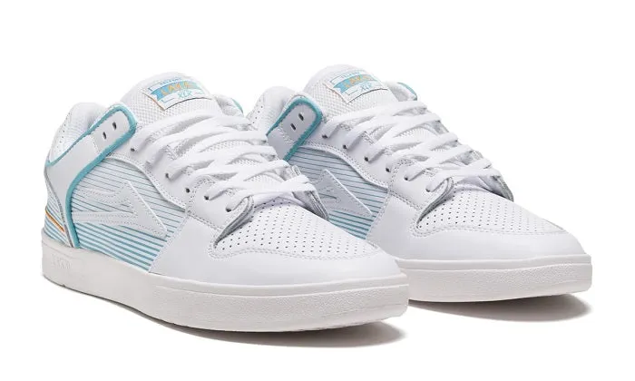 Lakai Telford Low Skate Shoes - White Leather