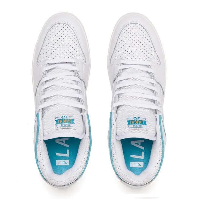 Lakai Telford Low Skate Shoes - White Leather