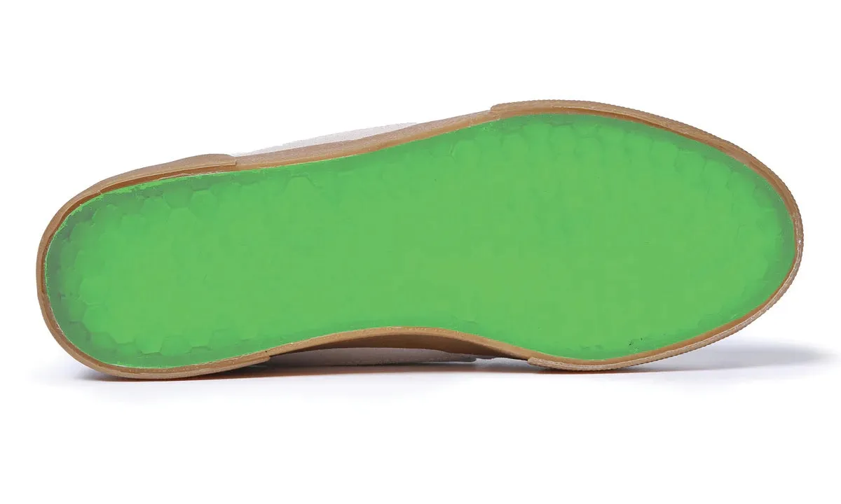 Lakai X Yeah Right Cambridge Skate Shoes - White/UV Green Suede