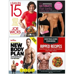 Lean In 15 The Shift Plan, Ultimate Flat Belly, New Body Plan, Bodybuilding Cookbook 4 Books Collection Set