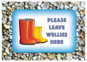 Leave Your Wellies Here Personalised Metal Sign