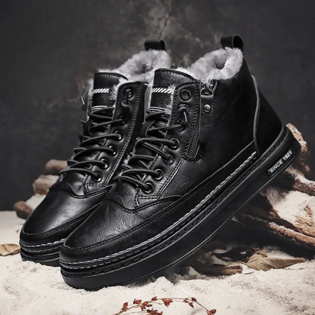 Levi | Stylish Leather Winter Boots