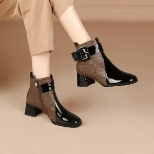 Luxezt Thick-Heel Short Boots