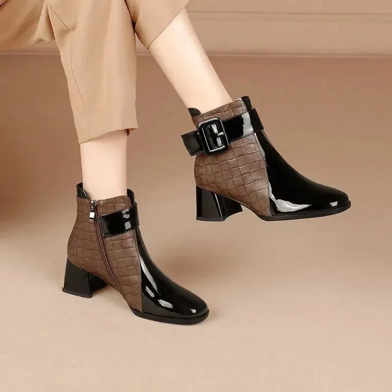 Luxezt Thick-Heel Short Boots