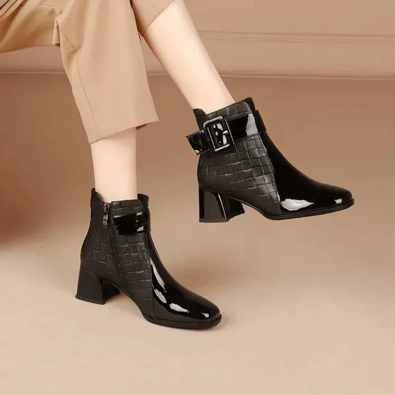 Luxezt Thick-Heel Short Boots