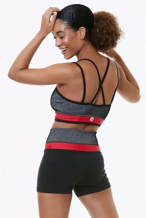 MADRAS BRA / TOP GRAY / BLACK