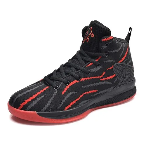 Man High-top Jordan Basketball Shoes Men's Cushioning Air Mesh Basketball Sneakers Anti-skid Breathable Outdoor Sports Shoes