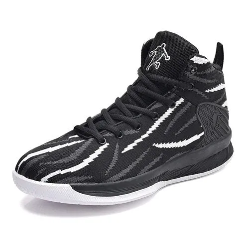 Man High-top Jordan Basketball Shoes Men's Cushioning Air Mesh Basketball Sneakers Anti-skid Breathable Outdoor Sports Shoes