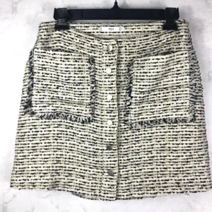 [Mango] Tweed Cream &amp; Black Skirt