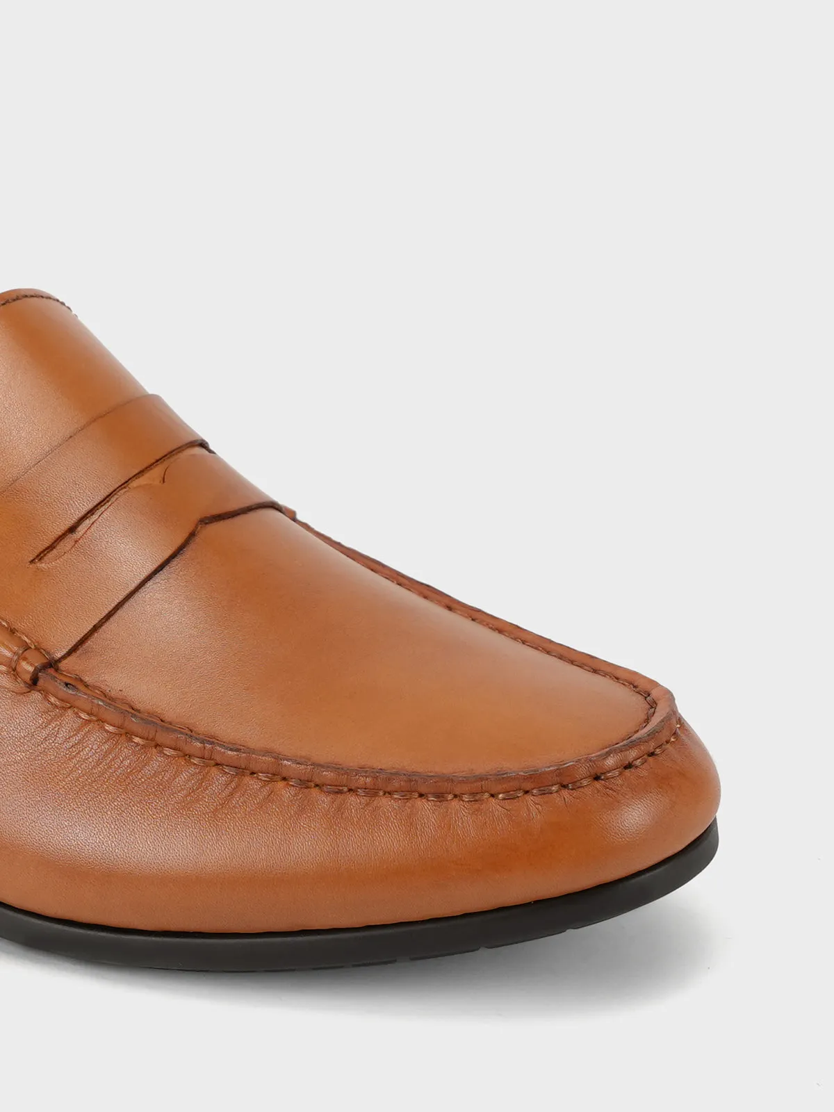 Men "NON" Woven Textured Slip On Casual Leather Moccasin Shoes
