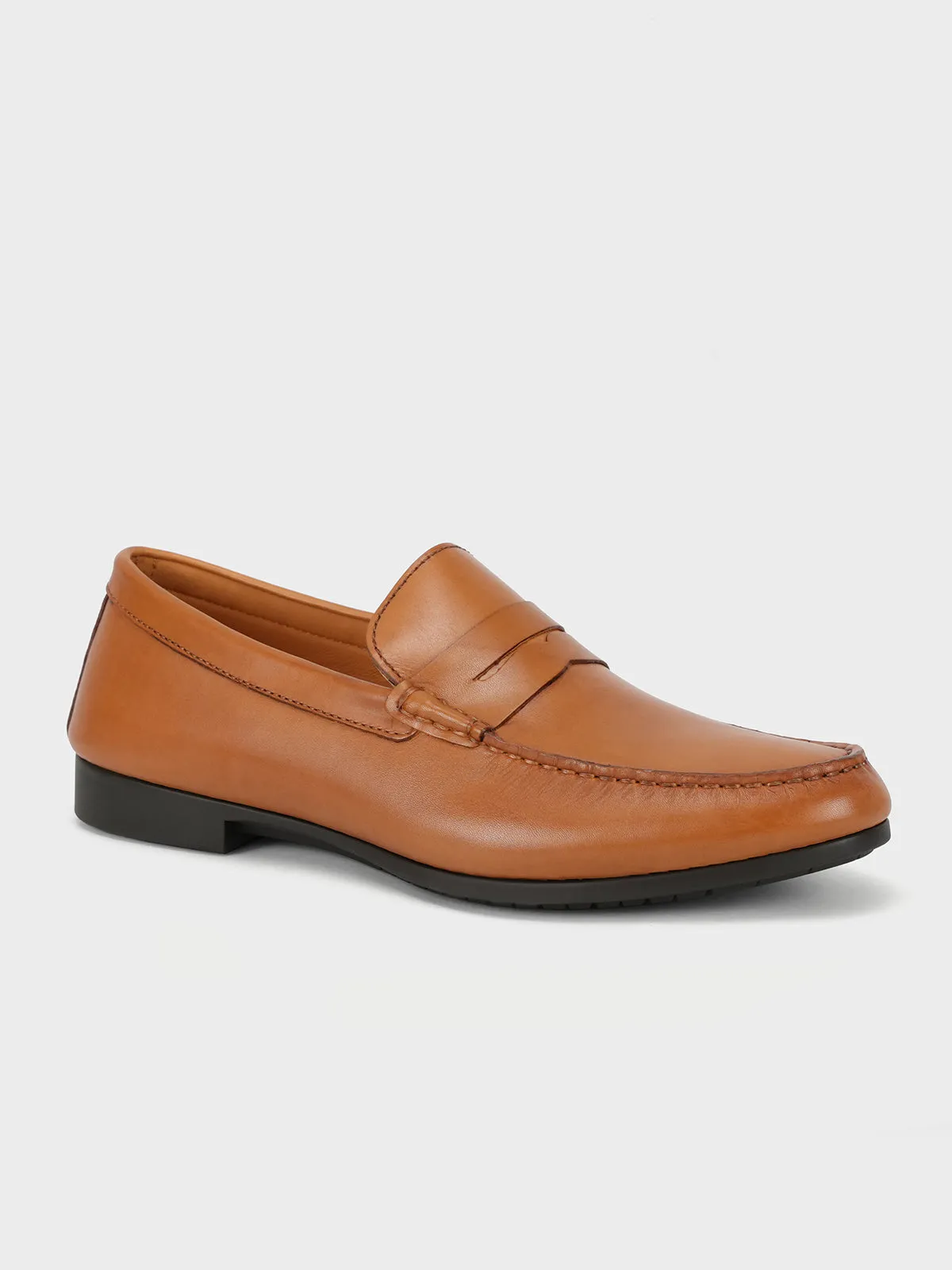 Men "NON" Woven Textured Slip On Casual Leather Moccasin Shoes