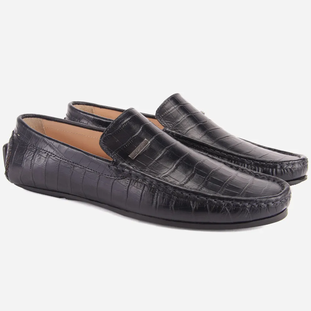 MEN "ROMAN" SLIP ON LEATHER MOCCASINS