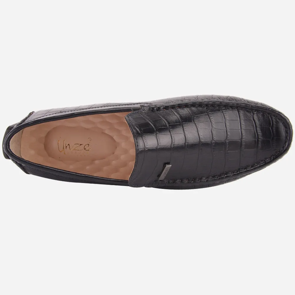MEN "ROMAN" SLIP ON LEATHER MOCCASINS