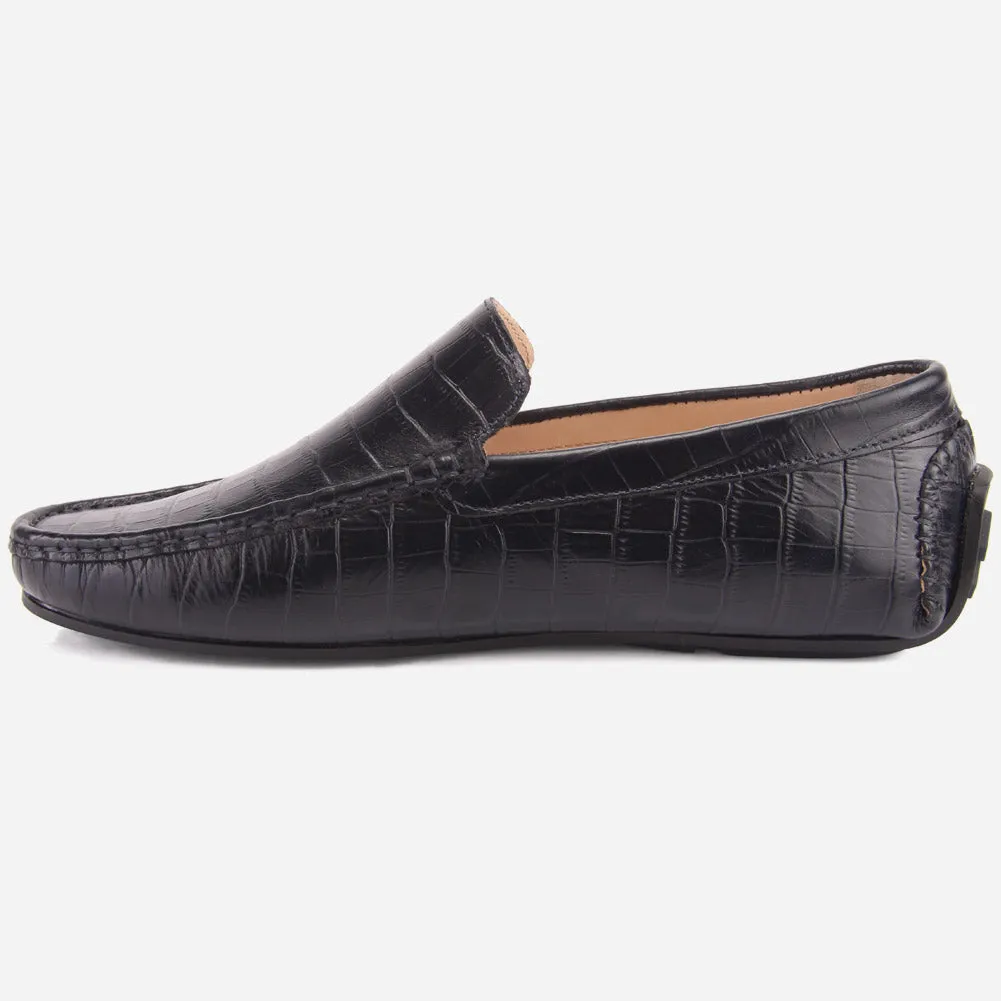 MEN "ROMAN" SLIP ON LEATHER MOCCASINS
