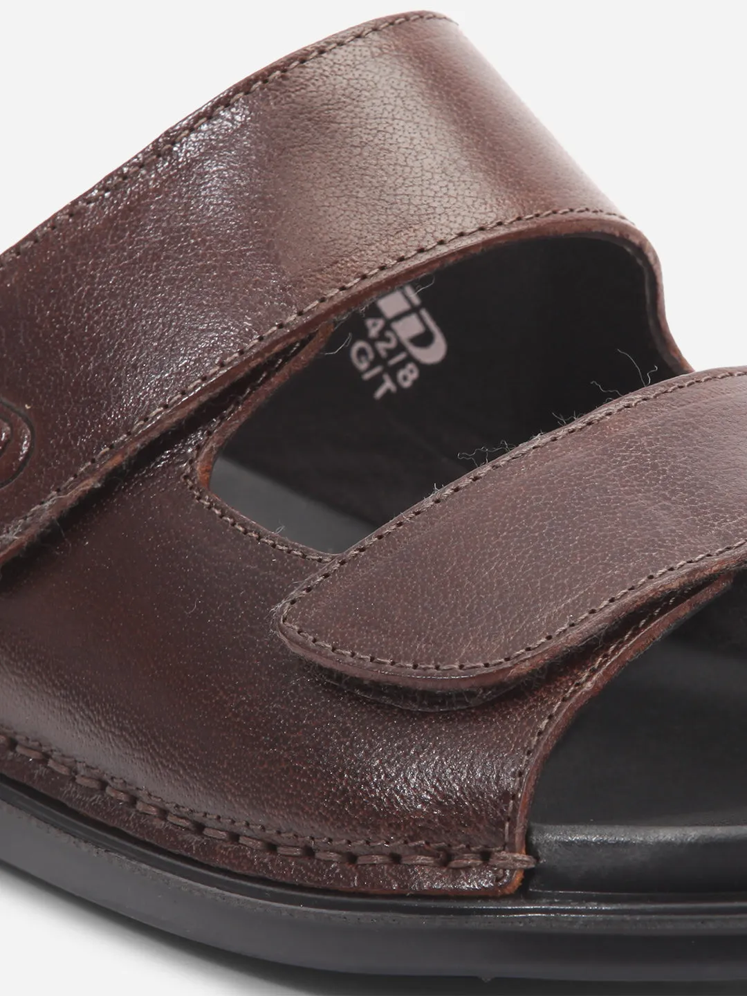 Men's Brown Leather Casual Slip On Sandal (ID4211)