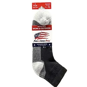 Men's Cotton Ankle Work Socks L/XL - 2 Pack