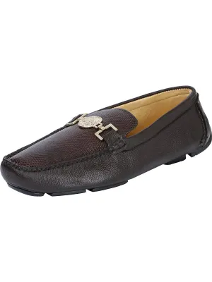 Men's Exotic Shoes Lizard Ring Casual Moccasins 'Centenario' Cigar Color 41287