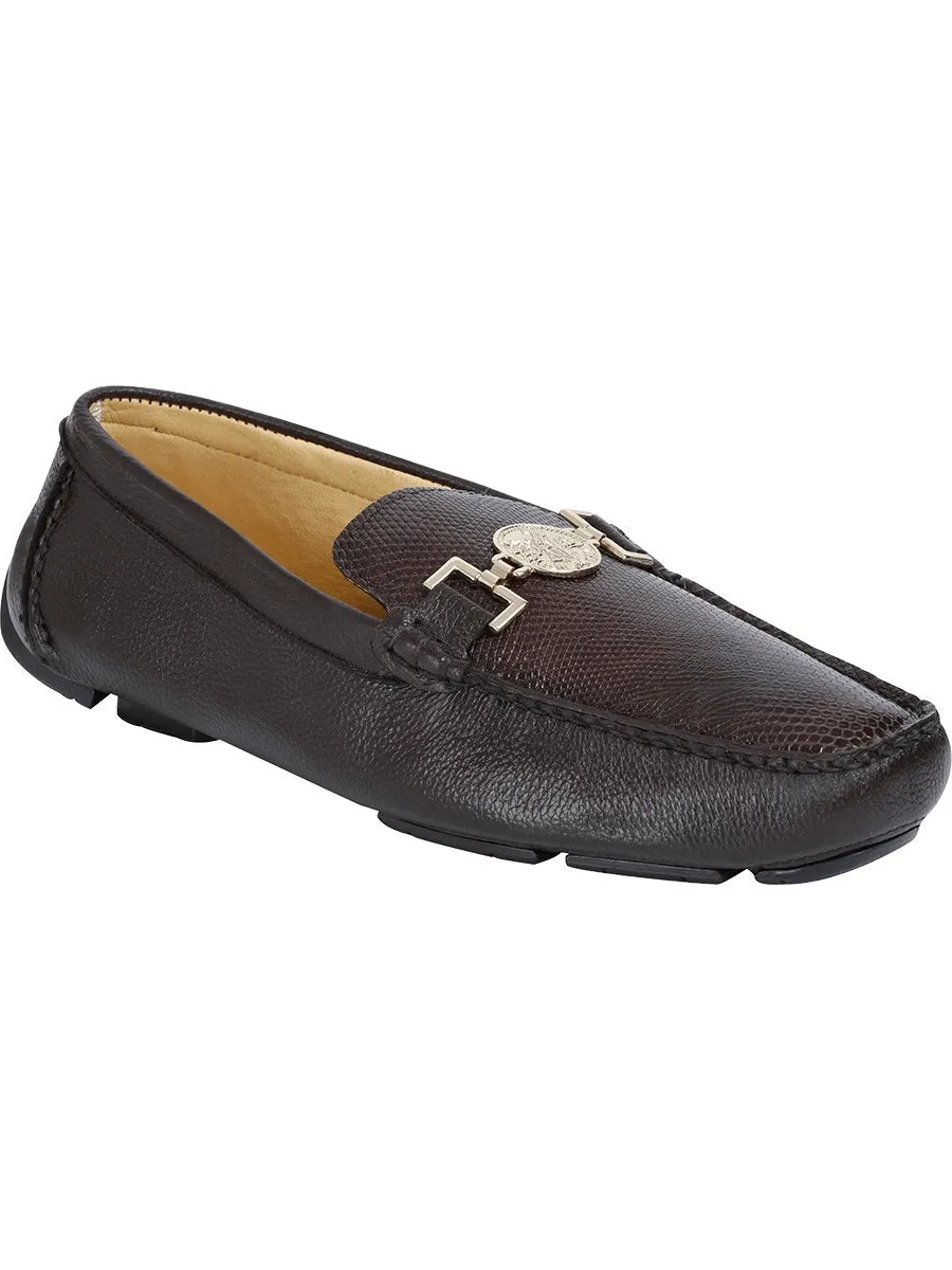 Men's Exotic Shoes Lizard Ring Casual Moccasins 'Centenario' Cigar Color 41287