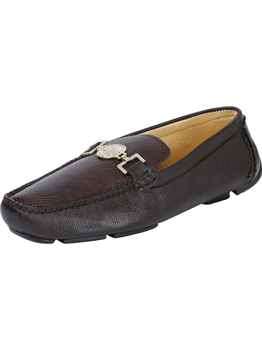 Men's Exotic Shoes Lizard Ring Casual Moccasins 'Centenario' Cigar Color 41287