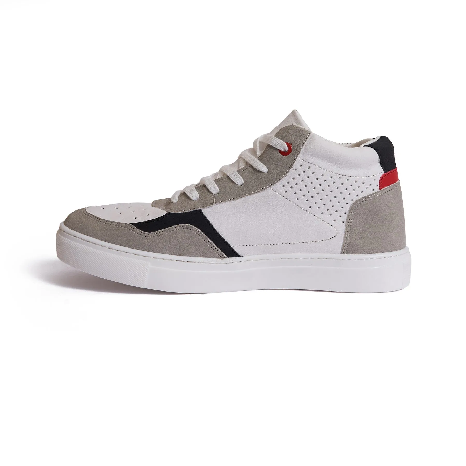 Men's  leather half Boot - White& Gray Color Model V920