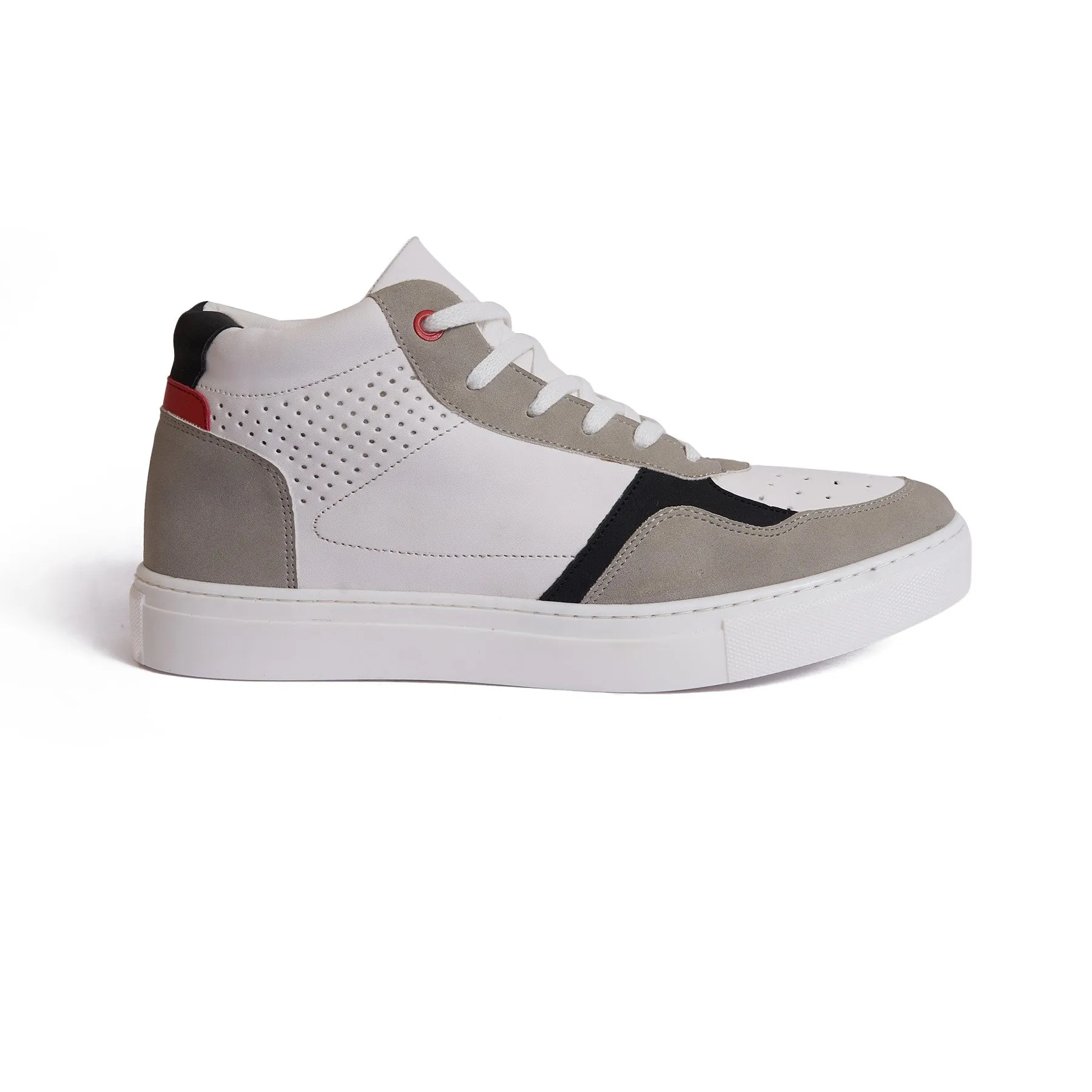 Men's  leather half Boot - White& Gray Color Model V920