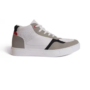 Men's  leather half Boot - White& Gray Color Model V920