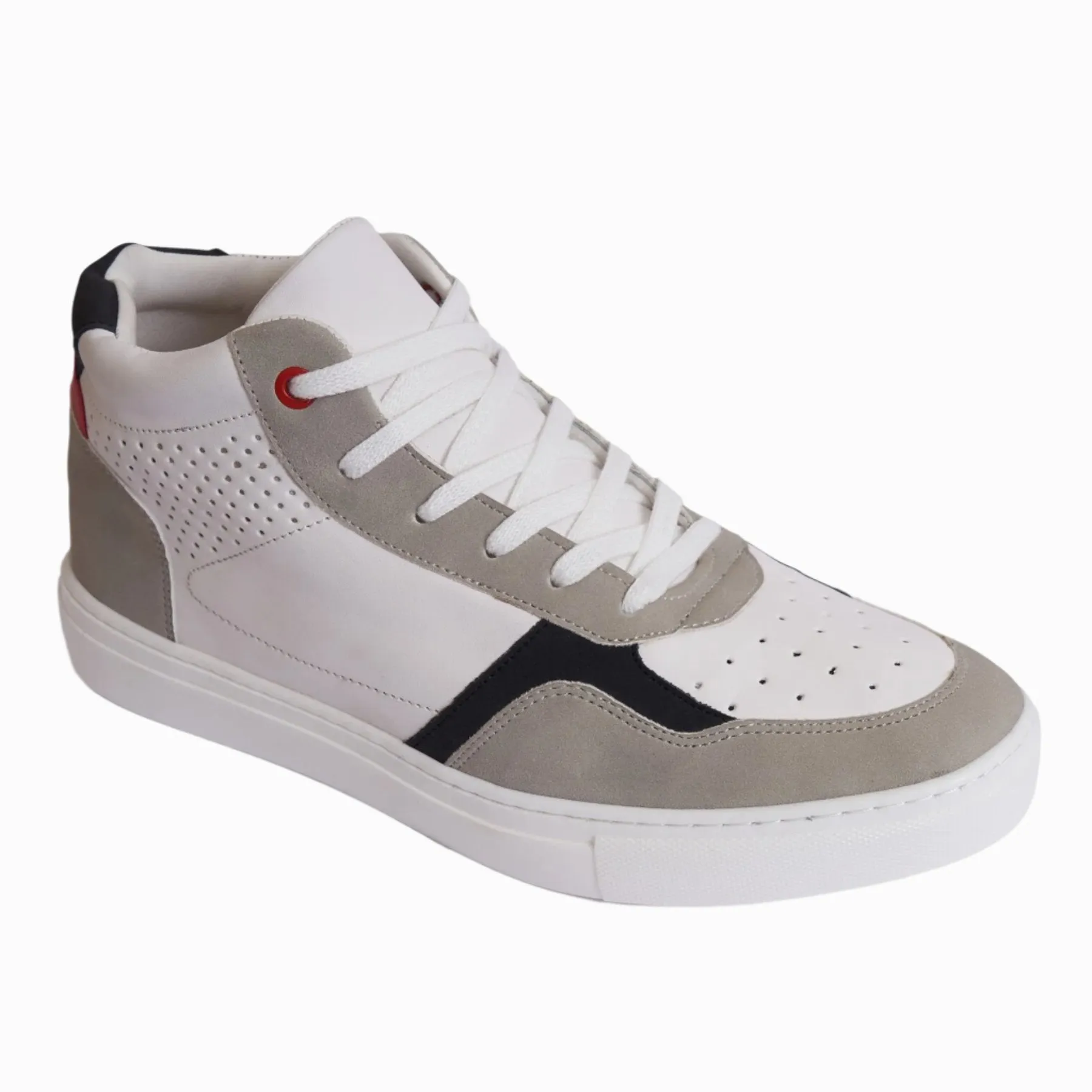 Men's  leather half Boot - White& Gray Color Model V920