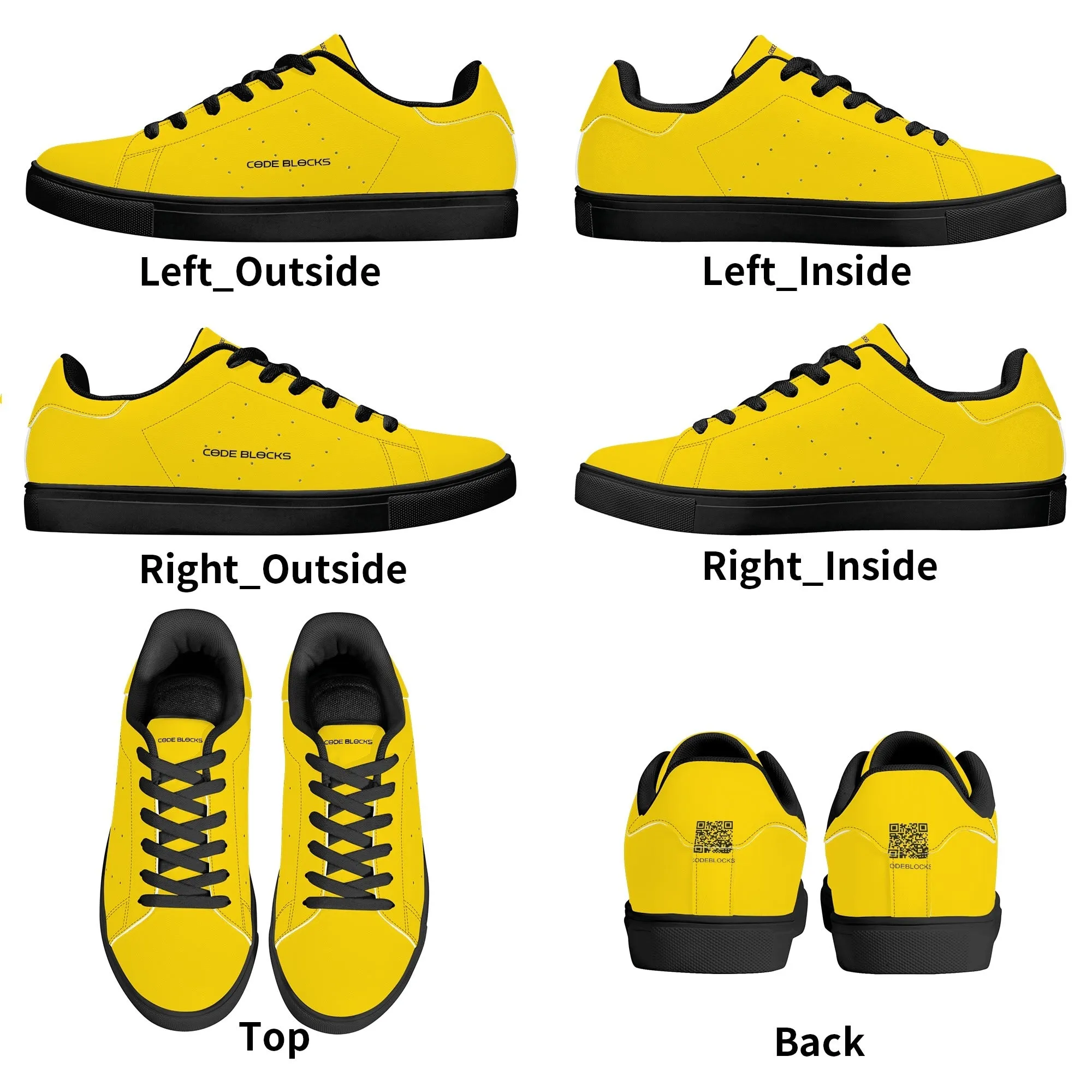 Mens Rubber Low Top Leather Sneakers