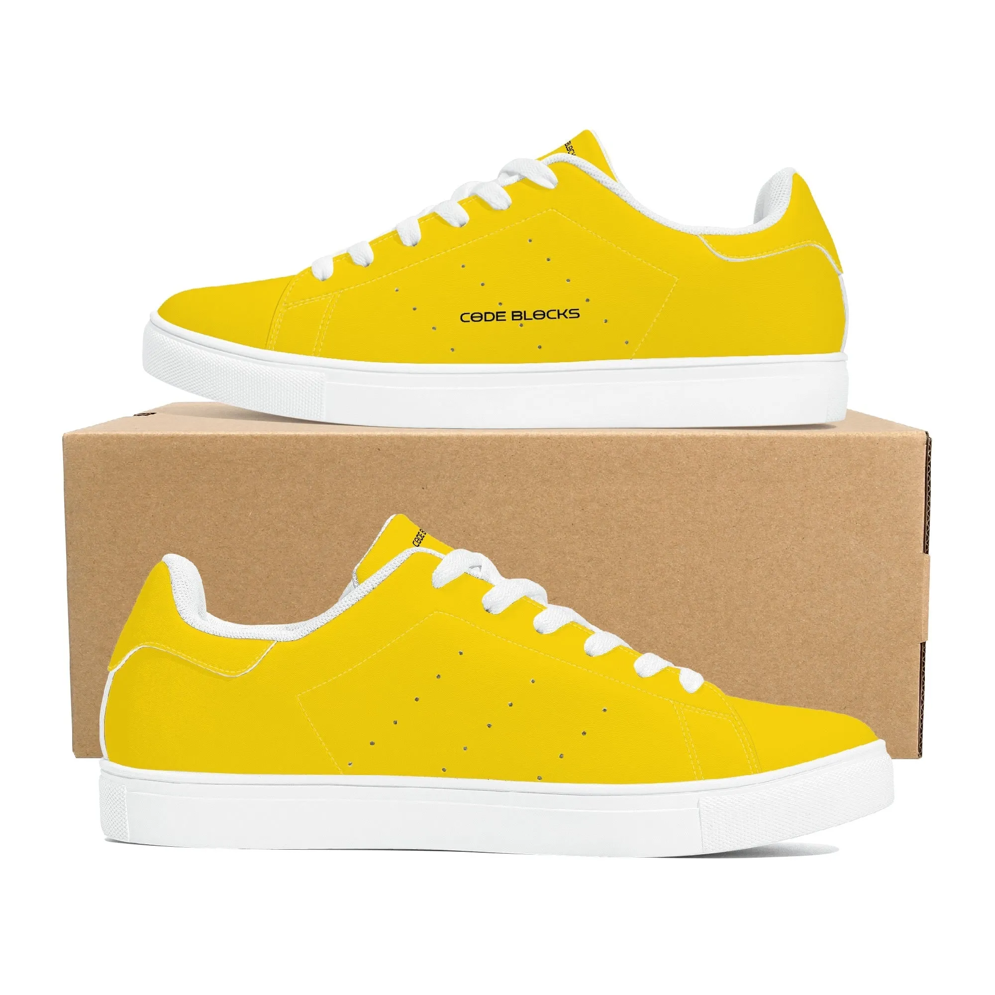 Mens Rubber Low Top Leather Sneakers