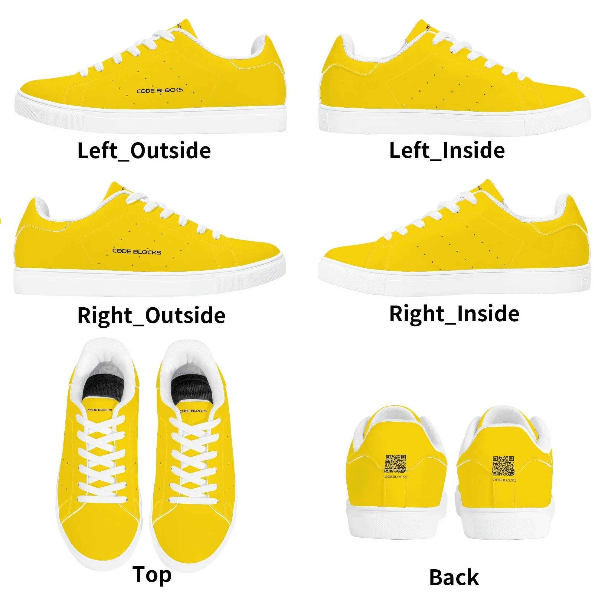 Mens Rubber Low Top Leather Sneakers