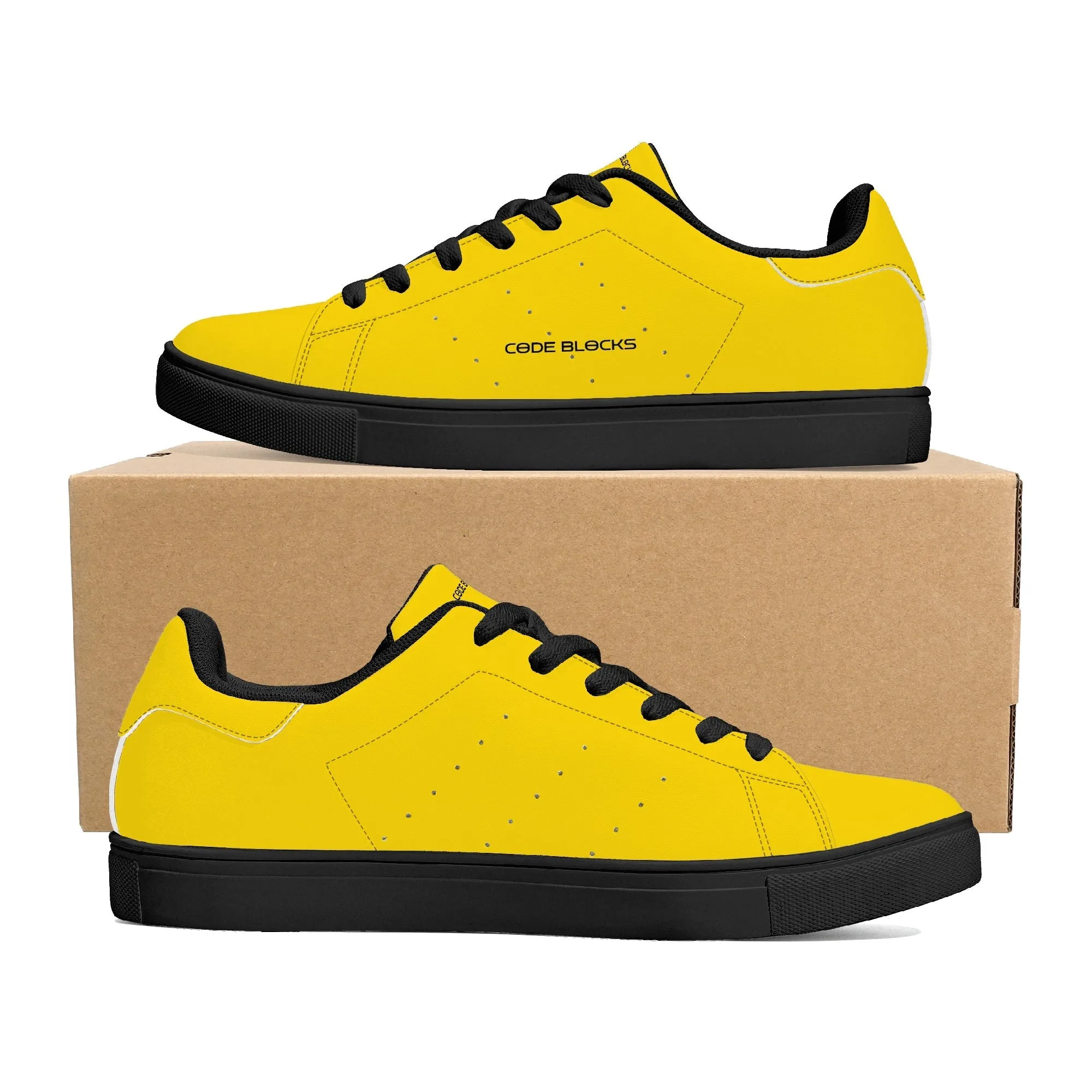 Mens Rubber Low Top Leather Sneakers