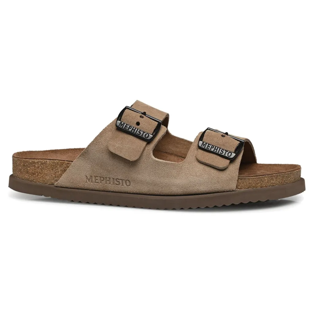 Mephisto Nerio Velvet Leather Men's Slide Sandals