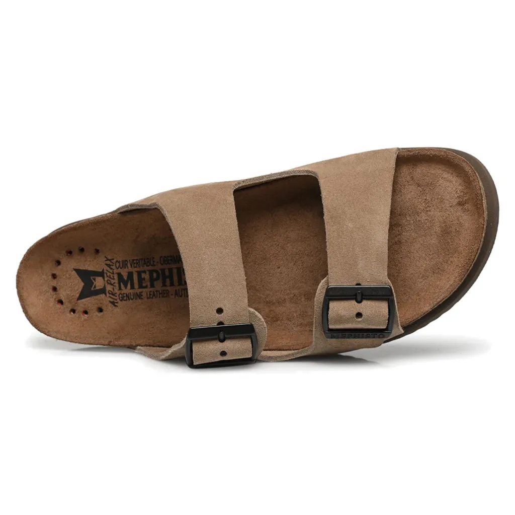 Mephisto Nerio Velvet Leather Men's Slide Sandals