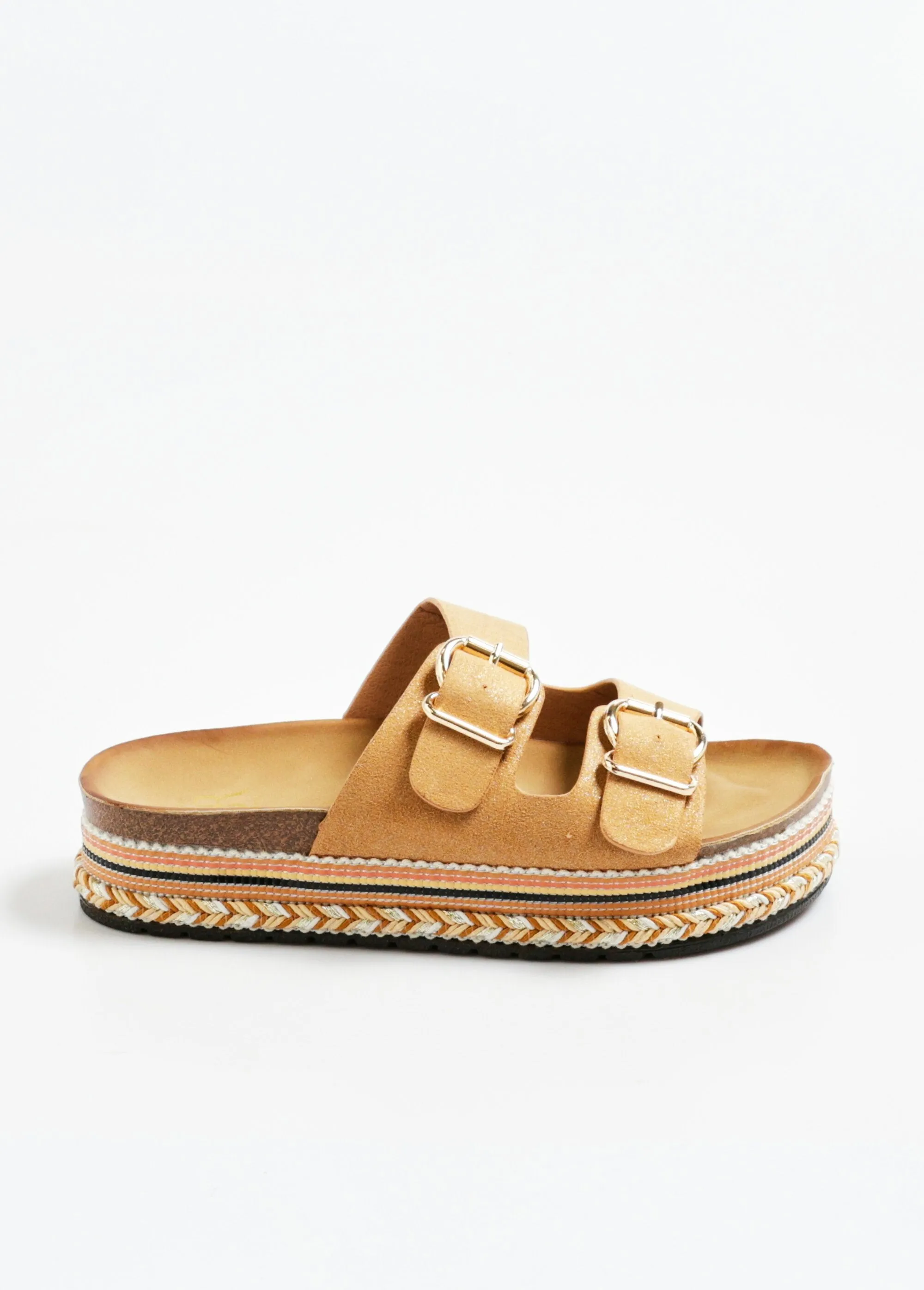 Metallic wedge mules with anatomical sole