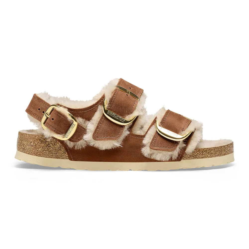 Milano Big Buckle Shearling Oiled Leather