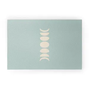 Minimal Moon Phases Sage Welcome Mat