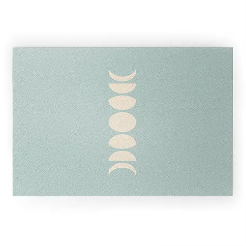 Minimal Moon Phases Sage Welcome Mat