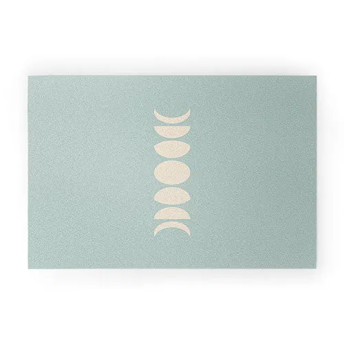 Minimal Moon Phases Sage Welcome Mat