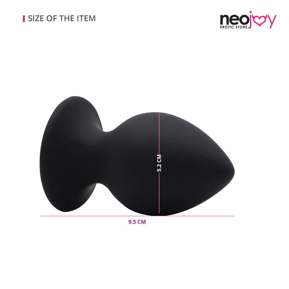 Neojoy Silicone Butt Plug With Suction Cup Base - Black