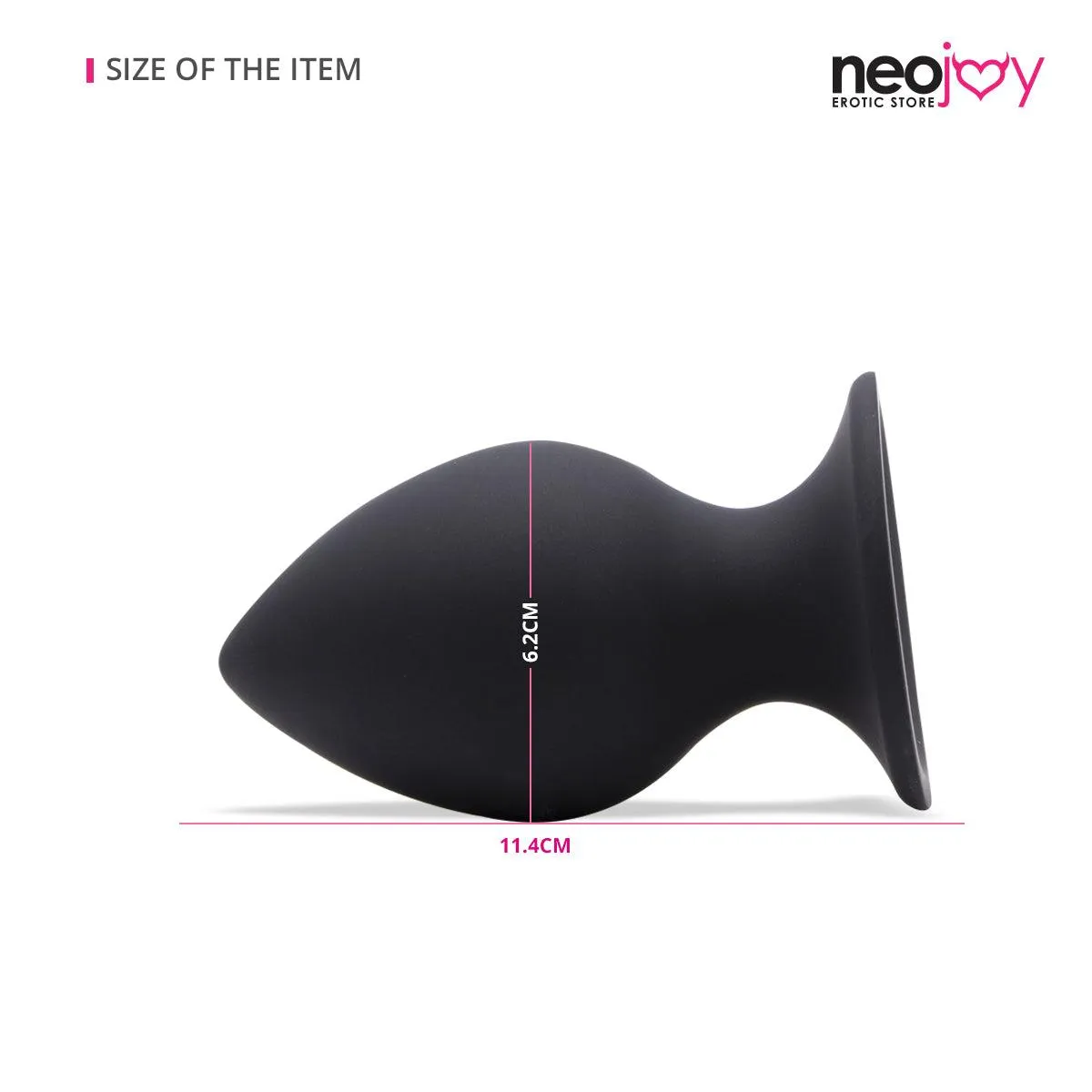 Neojoy Silicone Butt Plug With Suction Cup Base - Black