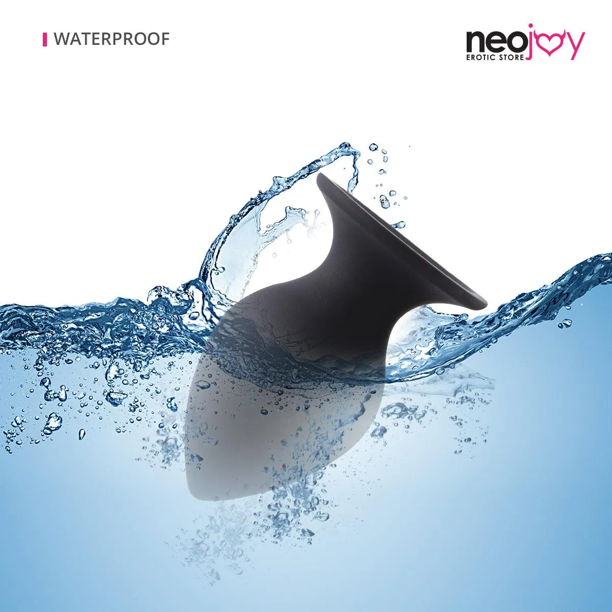 Neojoy Silicone Butt Plug With Suction Cup Base - Black