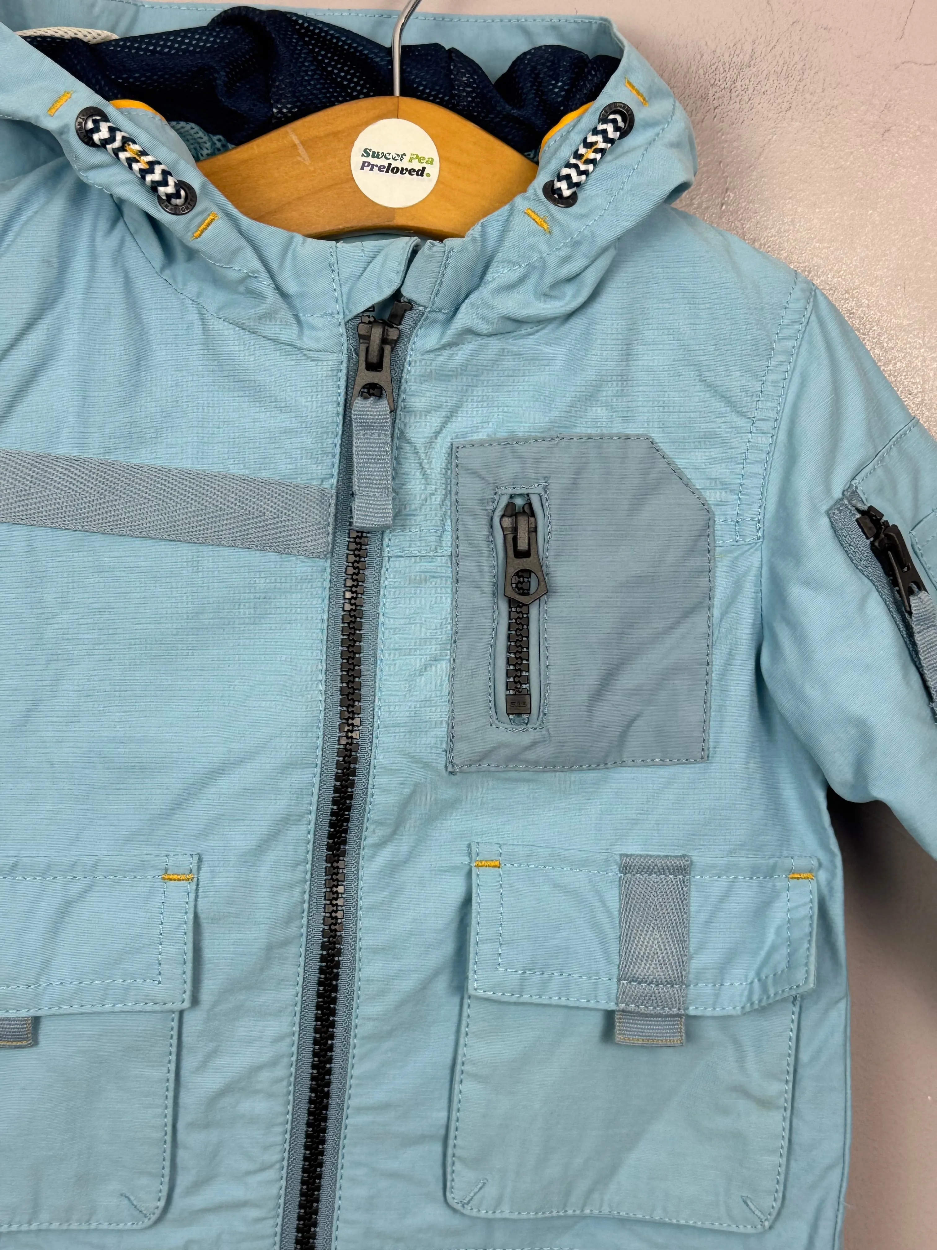 Next Light Blue Windbreaker Jacket 3-6m